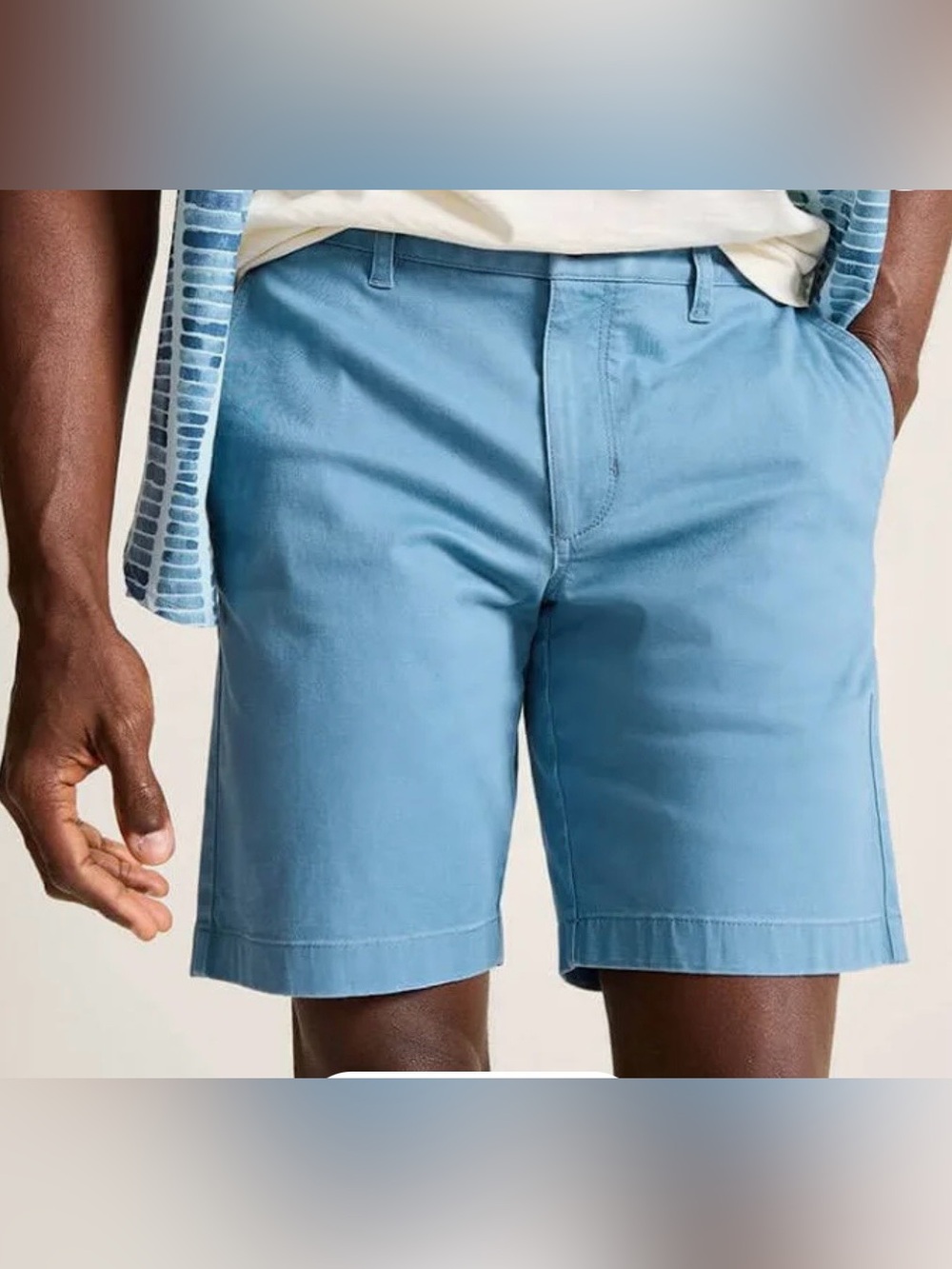 Tommy Bahama Light Blue Flat-Front Cotton Shorts